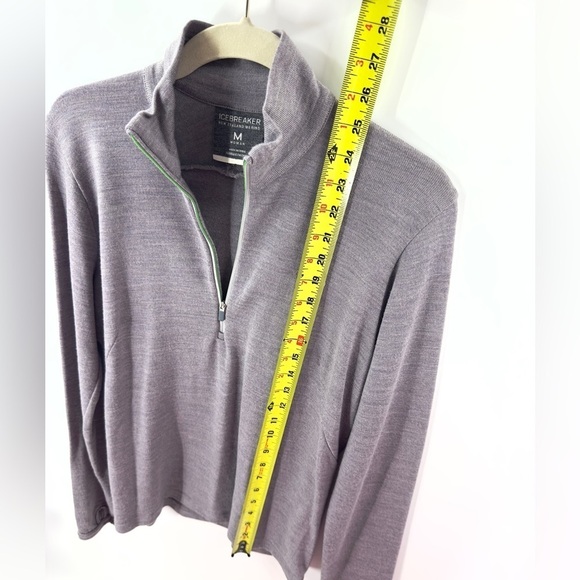 Icebreaker Womens 100% Wool Half Zip Sweater Top Size M Gray Purple Long Sleeve - Picture 9 of 10